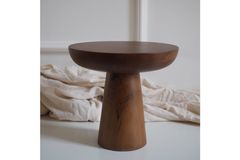 Mushroom Side Table, 70 cm, Walnut