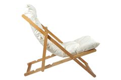 Bysay Opklapbare Houten Ligstoel, Creme