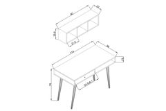 Bi̇Mossa Janus Bureau Met Planken En Laden, Wit, V5110