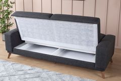 Lego 3-Zitsbank met Bed, Antraciet (Kleurkeuze Stof In Showroom)