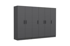 Medway Tideway Kledingkast met 6 Deuren en 2 Lades, 190 cm, Antraciet