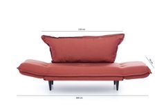 Futon Vino 2-Zitsbank, Steenrood