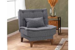 Kelly Fauteuil In Linnen Stof, Donkergrijs