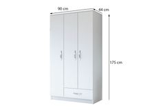 Life Kledingkast met 3 Deuren, Wit