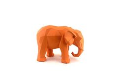 Kubusvormig Olifant Decoratief Object, Oranje