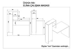 Elina Desk, 120 cm, Dark Wood & White