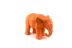 Kubusvormig Olifant Decoratief Object, Oranje