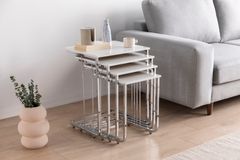 Vegas Zettafels met Metalen Poten, Wit