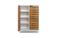 Nesse 8-Tier Shoe Cabinet, Light Wood & White