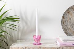 Sparkle Glass Candle Holder, Pink