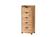 Falton Multifunctionele Houten Keukenkast met 5 Lades, Walnoot