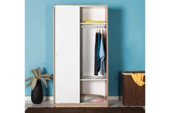 Adore Sliding Wardrobe, White & Oak