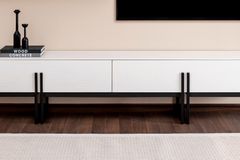 Line TV-Meubel, Wit & Zwart