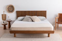 Luna Hendrick Houten Bedframe, 90x190 cm, Walnoot