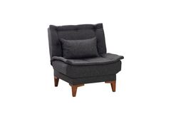 Kelly Fauteuil In Linnen Stof, Antracietgrijs