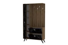 Twist Kledingkast met 3 Deuren en Rekken, Walnoot