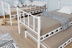 Lily Bunk Bed with Trundle, 90 x 190 cm, White