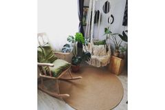 Milda Rond Jute Tapijt, 200x200 cm, Bruin