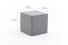 Hexa Vierkante Poef, Grijs