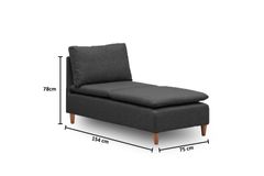 Pafu Lungo Chaise Longue, Donkergrijs