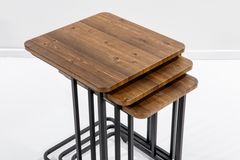 Mono C-Vormige Zettafels, 3 Stuks, Pijnboom