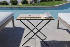 Bino Opklapbare Tuintafel, Creme