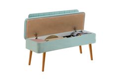 Vina Stoffen Bank Met Opbergruimte, Atlantisch Pistache Groen