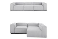 Frid Linnen 3-Zitsbank, Lichtgrijs