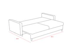 Eva-Serie 3-Zitsbank Met Bed Functie, Grijs