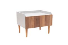 Tema Bedside Table, Grey & Walnut