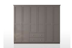 Zenio Side 6 Door Wardrobe, Grey