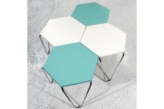 Midi Pyramide Zettafelset, Turkoois & Wit