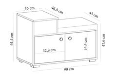 Elegante Schoenenkast, Wit en Eik
