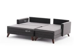 Bella Soft Mini Hoekbank Links, Antraciet