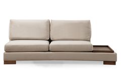 Tulip Modulaire Hoek, Rechts Drievoudige Module met Tafel, Ecru