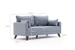 Bella Soft 2-Zitsbank, Blauw