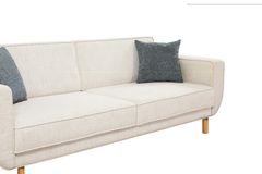Larus 3-Zitsbank, Creme, Natuurlijke Poten