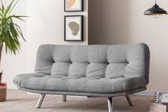 Pafu Hippo Linnen 3-Zitsbank Met Bed Functie, Grijs