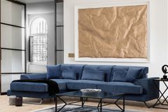 Frido Hoekbank Links, Blauw, Stof kan veranderd worden