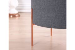Copper Ronde Poef, Donkergrijs