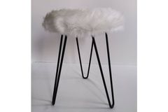 Impala Pluche Poef, Wit