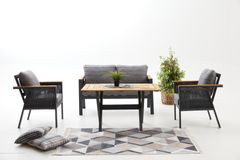 Capella Dubbele Tuinloungeset, Antraciet