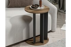 Ema Bijzettafel, Walnoot en Antraciet