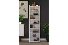 Enz Multifunctionele Kast met 2 Deuren en 8 Rekken, Wit