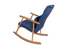 Asedia Trend Schommelstoel Gestoffeerd, Donkerblauw & Natuurlijke Kleur