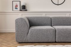 Alpha Modular 3 Seater Sofa, Light Grey