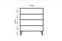 Multicabinet Terazzo Multifunctionele Kast, Met Metalen Poot