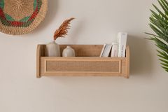 Torenna Rattan Wall Shelf, Oak