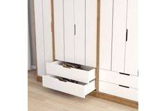 Puzzle 6 Door Wardrobe, White
