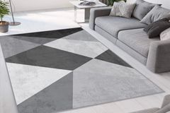 Rovigo Patterned Rug, 80 x 150 cm, Grey